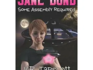 Jane Bond book cover: woman with glowing gadget