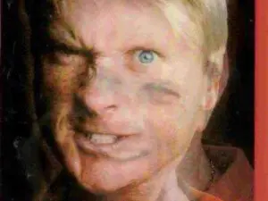 Double-exposed close-up of person's face