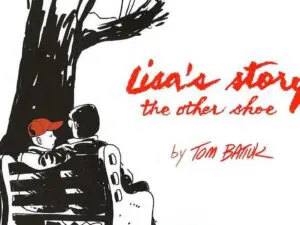 Book cover: child and adult on bench