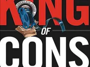 King of Cons book cover with film reel