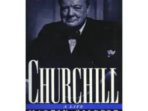 Biographical book cover with somber elderly man