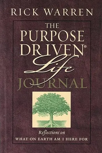 Maroon Purpose Driven Life journal cover with tree