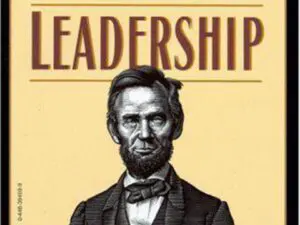 Leadership book cover with bearded portrait