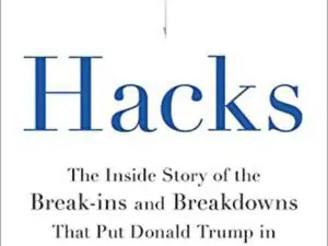 Hacks book cover with upside-down White House