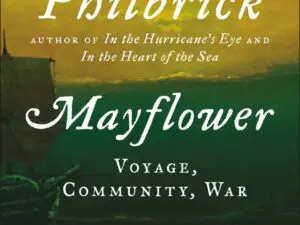 Mayflower book cover with ship and sea