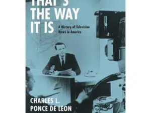 Book cover: vintage TV news anchor and camera