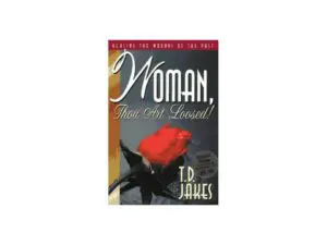 Book cover with red rose and bold title