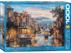 San Francisco cable cars at sunset puzzle box