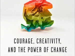 Rainbow crumpled paper brain book cover