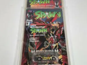 Limited edition Spawn comic with toy car