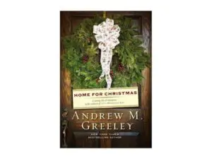 Book cover with Christmas wreath and ribbon