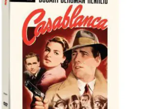 Classic Casablanca movie poster with lead characters