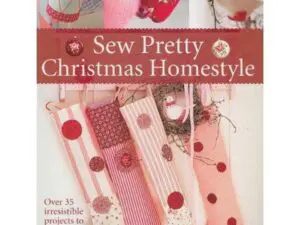 Christmas sewing book cover with stockings