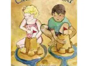 Children building sandcastles on book cover