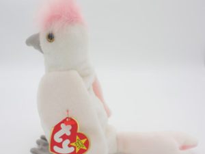 White plush cockatoo with pink crest