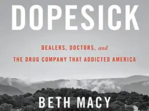 Dopesick book cover over misty hills