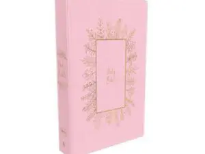 Pink Holy Bible with gold floral design