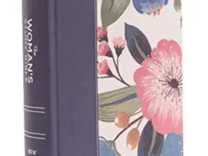 Floral patterned hardcover book with navy spine