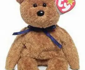 Brown Ty Beanie Baby teddy bear with tag