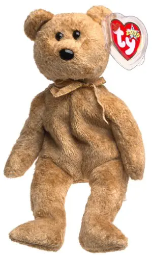 Brown Ty Beanie Baby teddy bear with tag