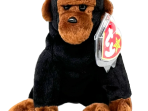 Black and brown plush gorilla with TY tag