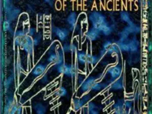 Ancient Egyptian figures on blue book cover
