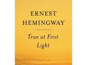 Yellow book cover with sunrise and title