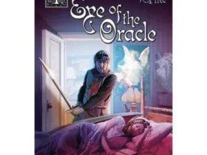 Book cover: armored man with sword protects sleeper