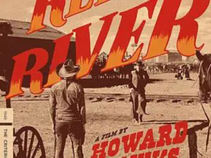 Red River movie poster featuring cowboy silhouette