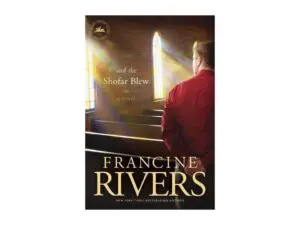 Book cover showing man in sunlit church pews