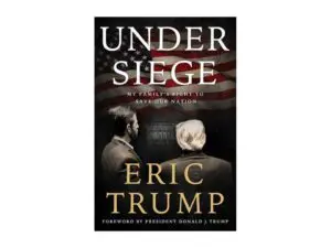 Book cover: two men, American flag backdrop