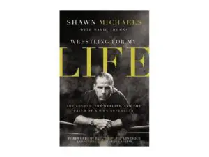 Wrestling memoir book cover with portrait