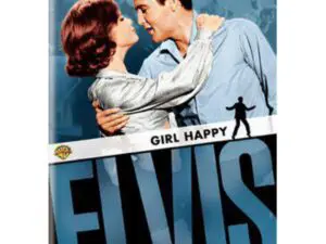 Couple dancing on vintage movie poster