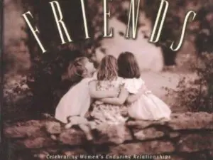 Three girls embracing on sepia book cover