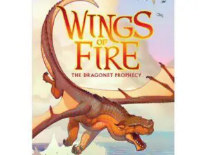 Wings of Fire book cover with orange dragon