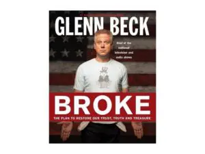 Book cover man before American flag titled BROKE