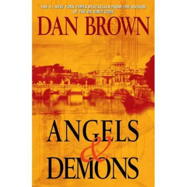 A book cover with the title of angels and demons.