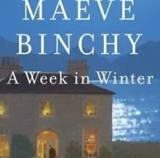 A book cover with a house in the background