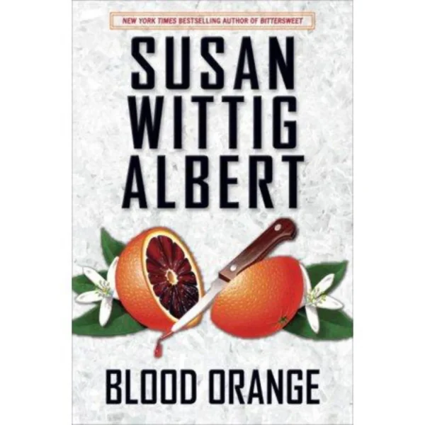 A book cover with an orange and knife