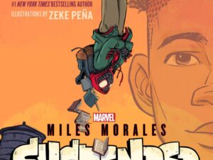 Upside-down Miles Morales on Suspended cover