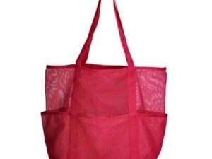 Time and Tru Mesh Beach Tote - Pink Posey (Solid Pink)