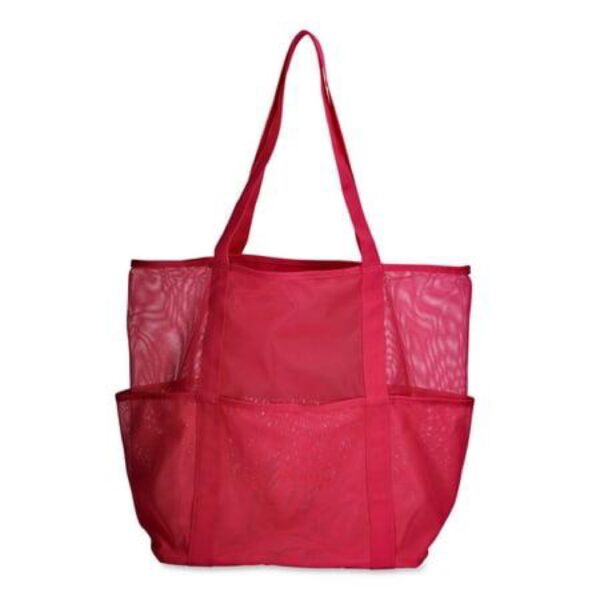 Time and Tru Mesh Beach Tote - Pink Posey (Solid Pink)