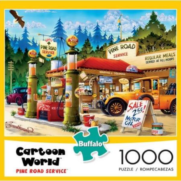 "Pine Road Service" Buffalo Games Cartoon World 1000 Piece Puzzle"