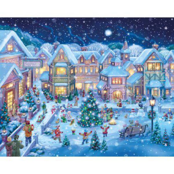 "Holiday Village Square" Vermont Christmas Company 1000 Piece Puzzle by Randy Wollenmann