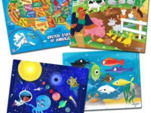 4-Pack Puzzles — 25-Piece Inlay Puzzles for Children — Ages 3