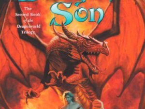 Book cover with red dragon and blue man