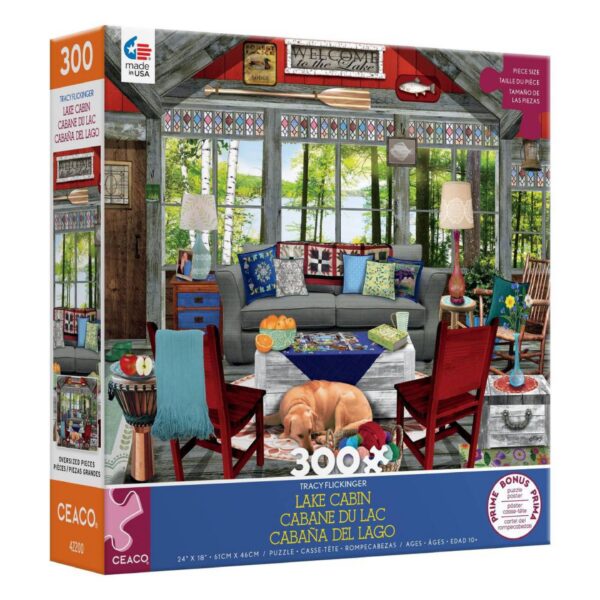 "Lake Cabin" Ceaco 300 Piece Puzzle by Tracy Flickinger