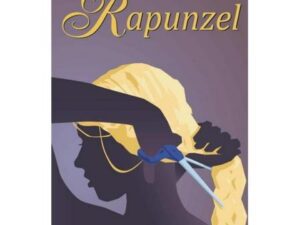 Rapunzel book cover showing braid and scissors