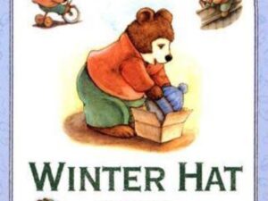 Bear packing winter hat on book cover