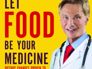 Smiling doctor on nutrition book cover